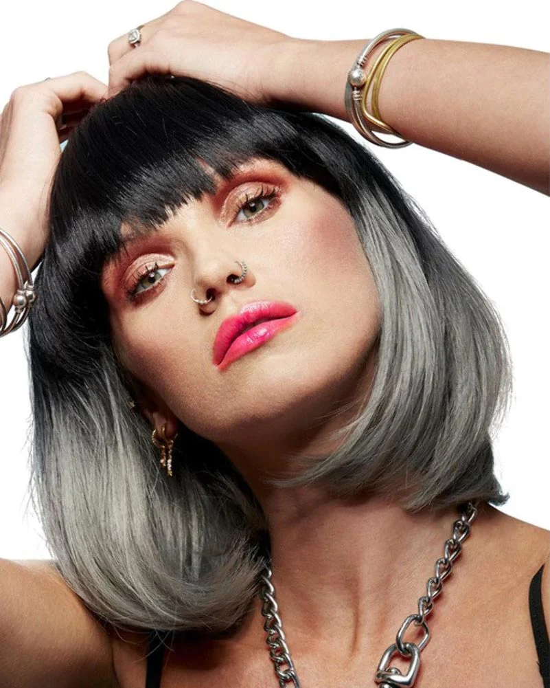 Alien Black and Grey Bob Wig - Image 3