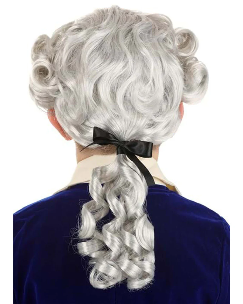 American Colonial Powdered Grey Kids Wig - Image 2