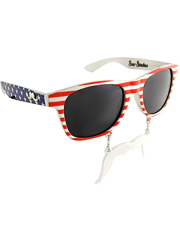 American Patriotic Glasses with Stache - Image 2