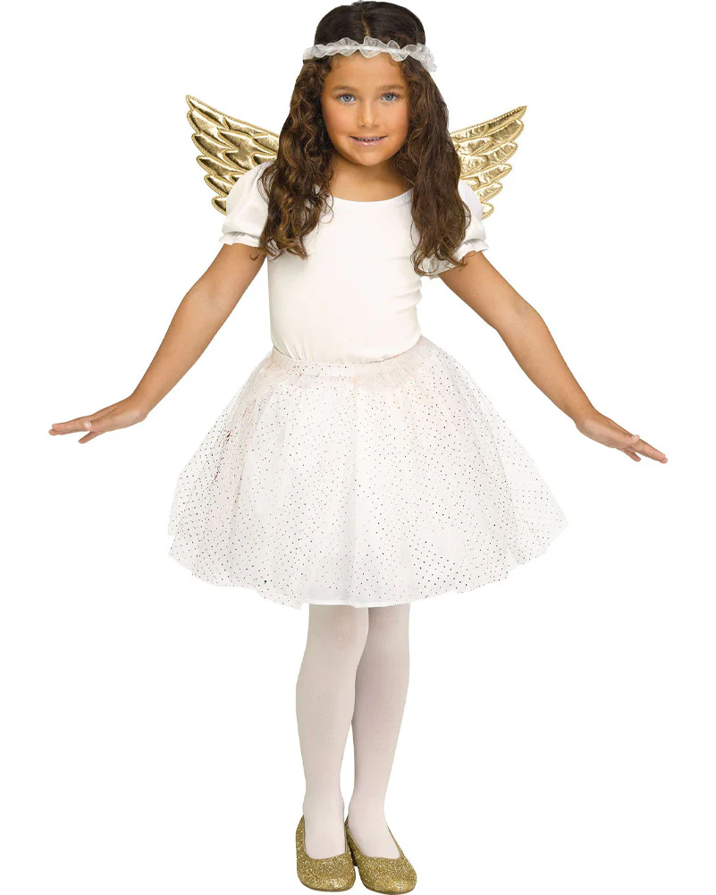 Angel Wings Gold Headband and Tutu Set - Image 2