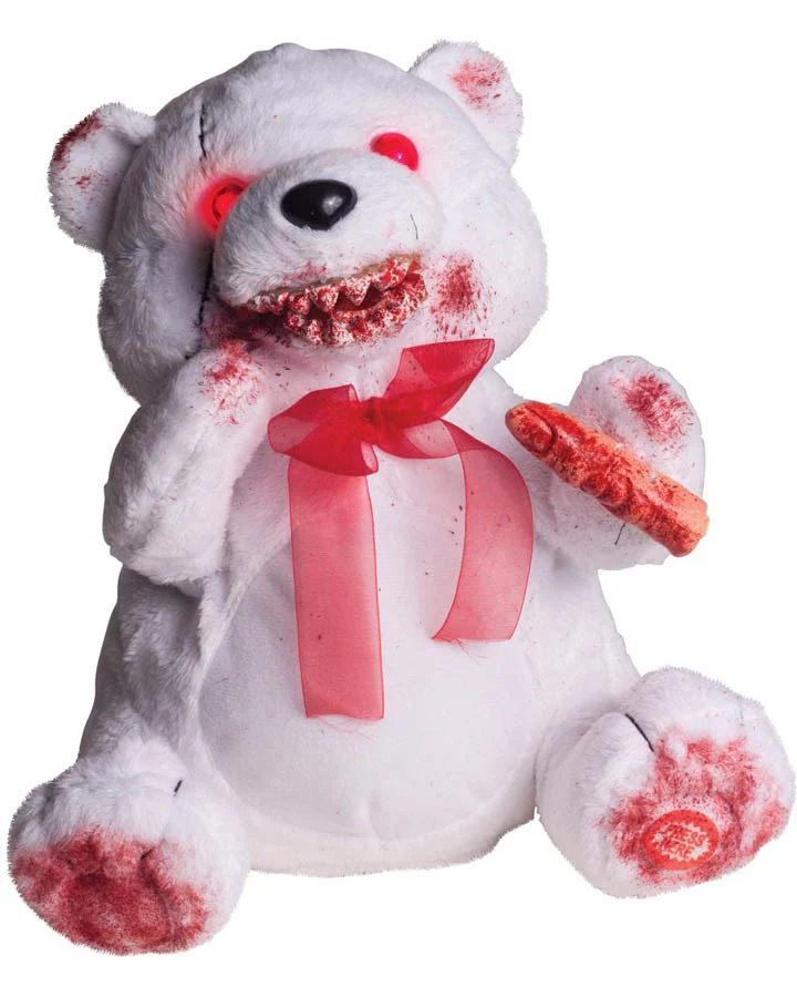 Animated Feral Fuzzy White Bear 25cm