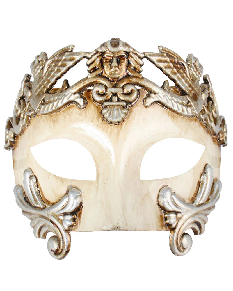 Antonio Roman Platinum and Ivory Eye Mask