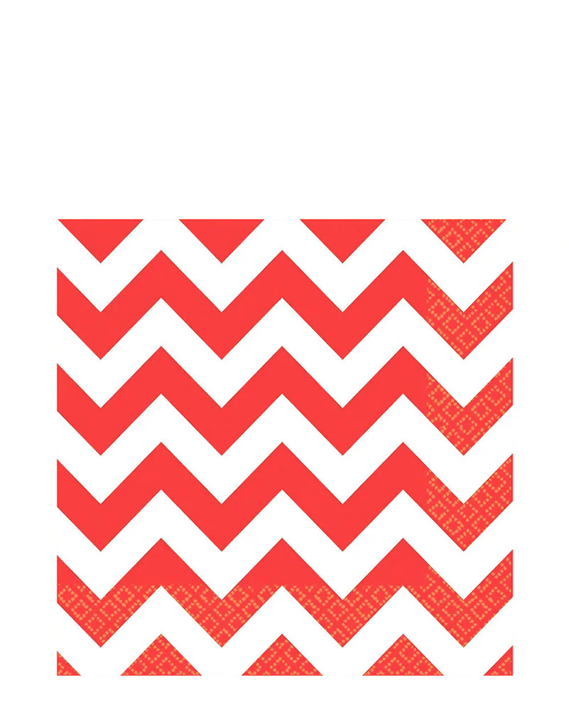 Apple Red Chevron Lunch Napkins Pack of 16