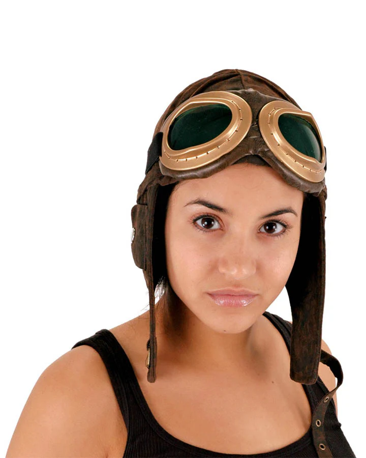 Aviator Brown Flying Deluxe Helmet