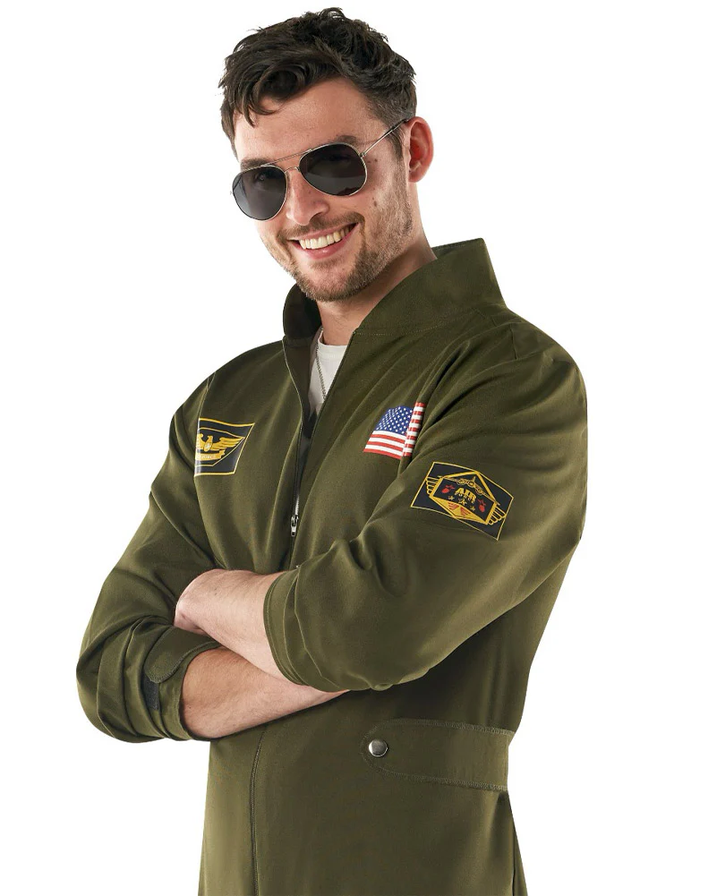 Aviator Jumpsuit Mens Costume - Image 4
