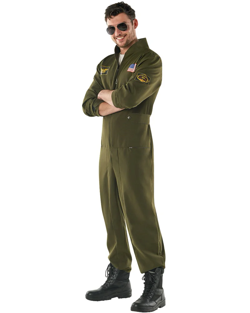 Aviator Jumpsuit Mens Costume - Image 7