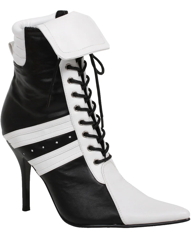 Batter Up Black and White Womens Boots