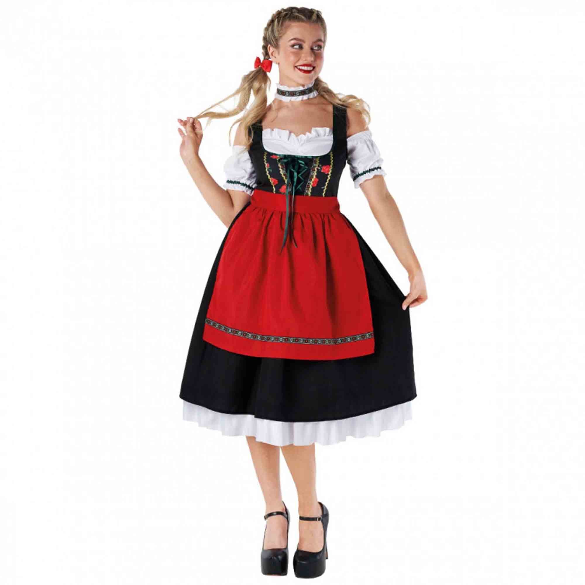 Bavarian Long Dress Womens Costume Size 12-14