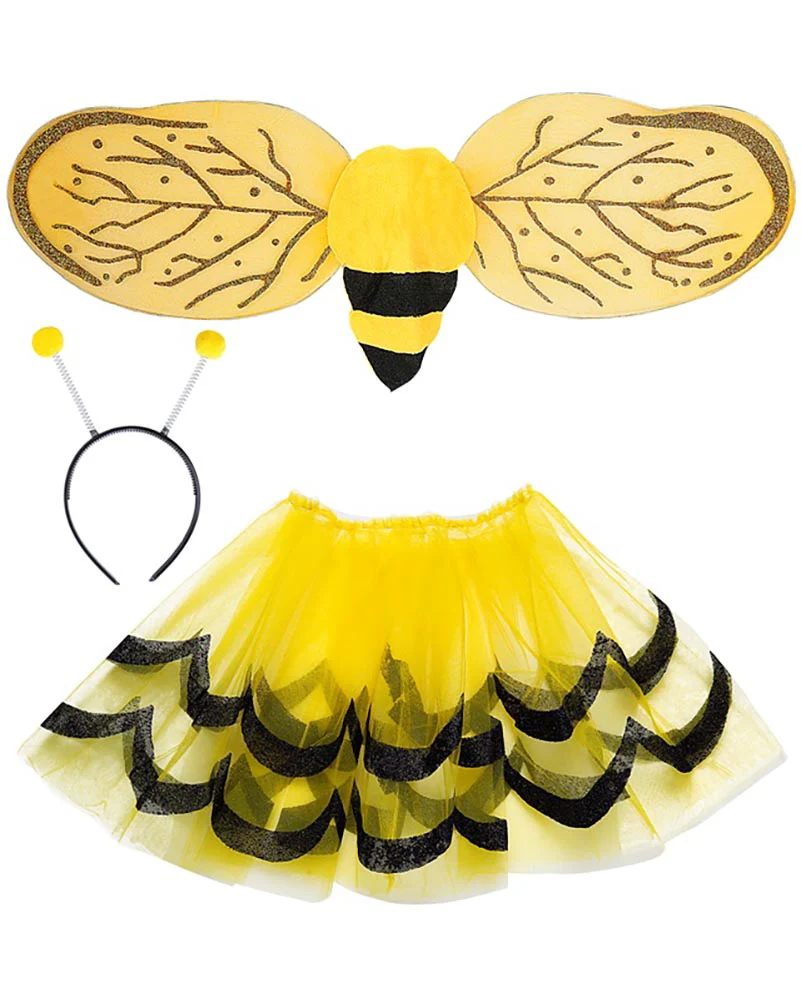 Bee Tutu Wings and Antennae Kids Set - Image 3