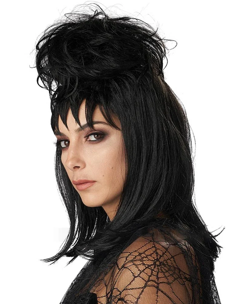 Beetle Girl Short Black Wig - Image 3