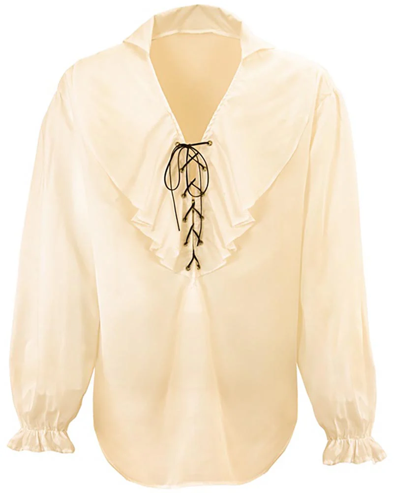 Beige Pirate Mens Shirt - Image 3