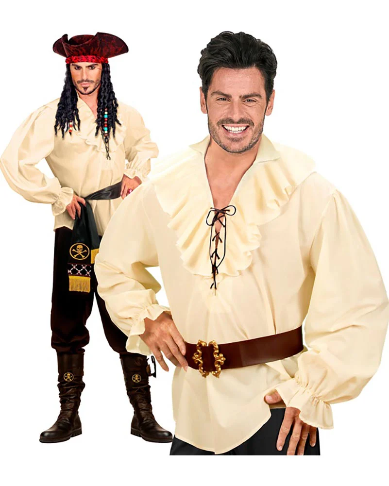 Beige Pirate Mens Shirt - Image 4