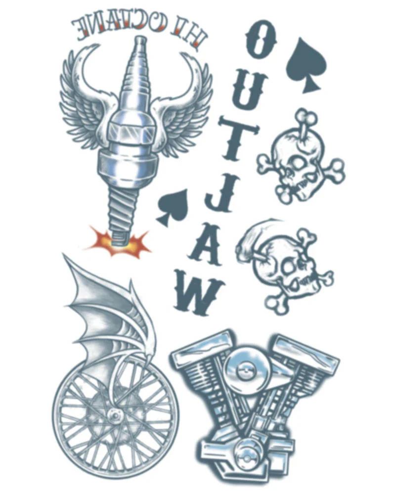Biker Outlaws Temporary Tattoo Kit