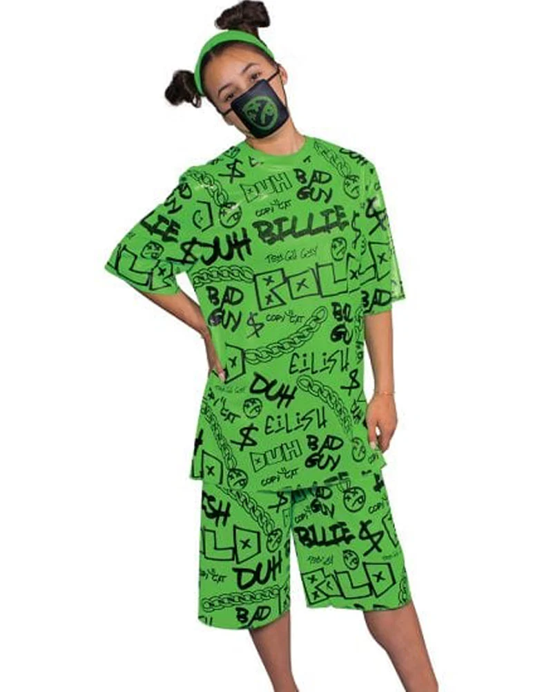 Billie Eilish Green Classic Adult Costume - Image 4
