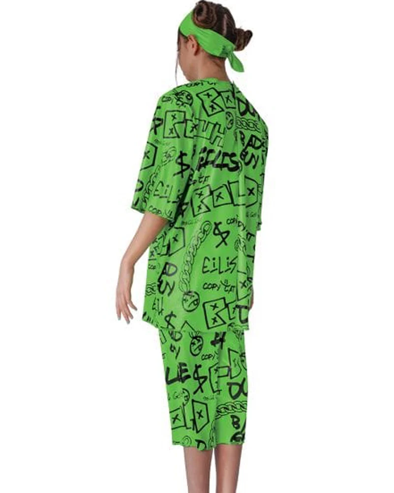 Billie Eilish Green Classic Kids Costume - Image 2
