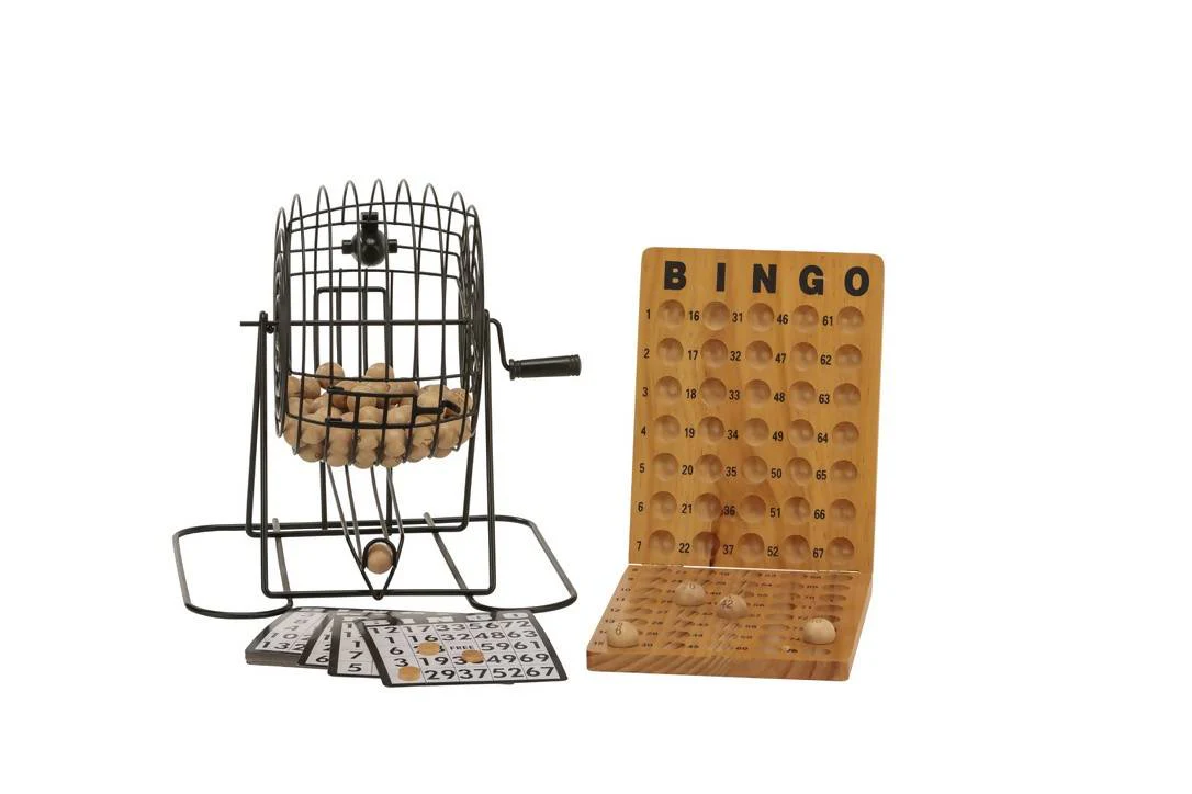 Bingo 75 Player Set With Metal Cage and Wooden Scoreboard - Image 2