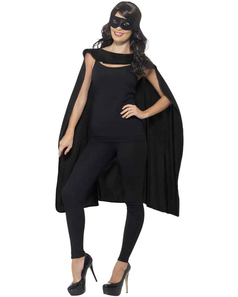Black Adult Cape and Eye Mask Kit - Image 2