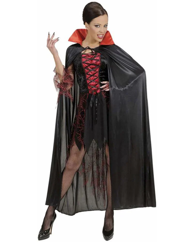 Black Adult Cape with Red Collar - Image 2