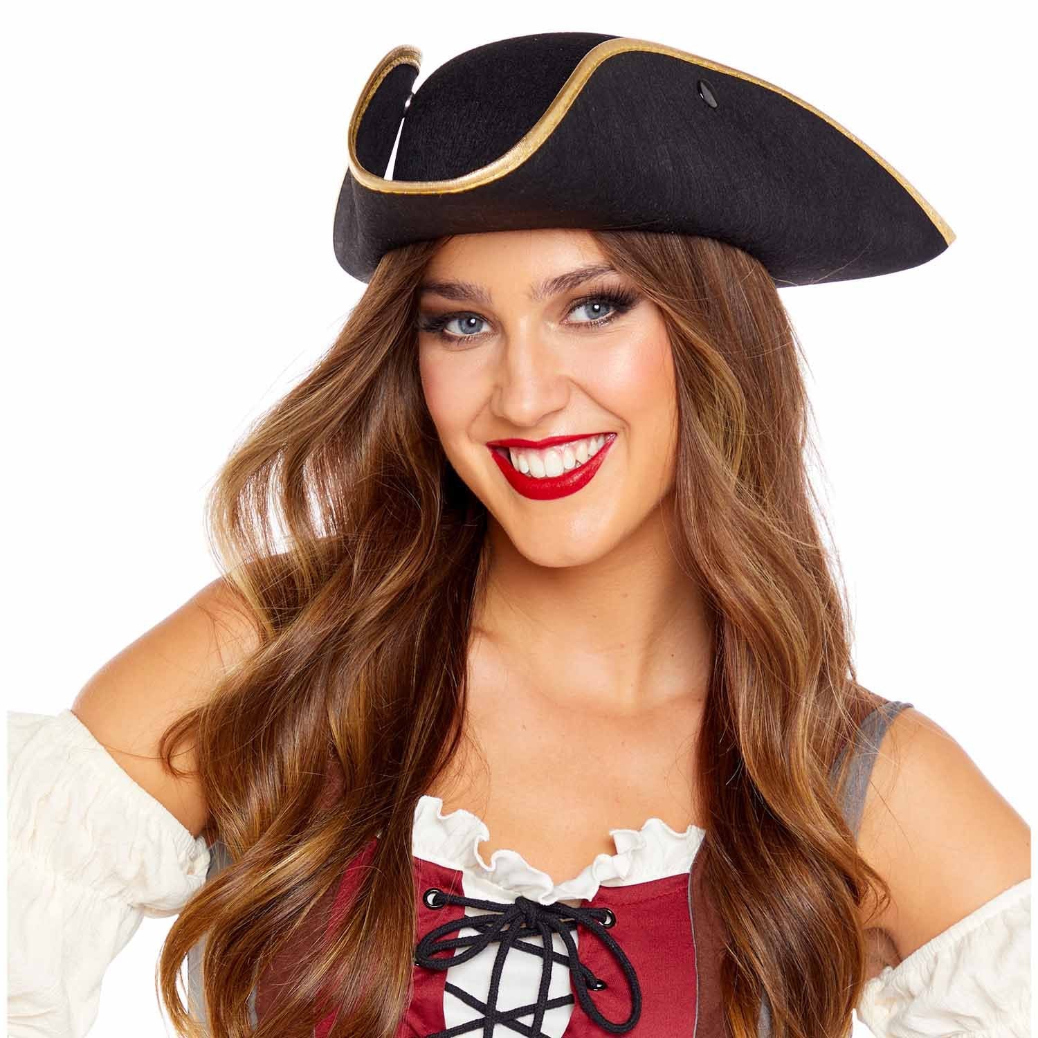 Black and Gold Pirate Hat - Image 2