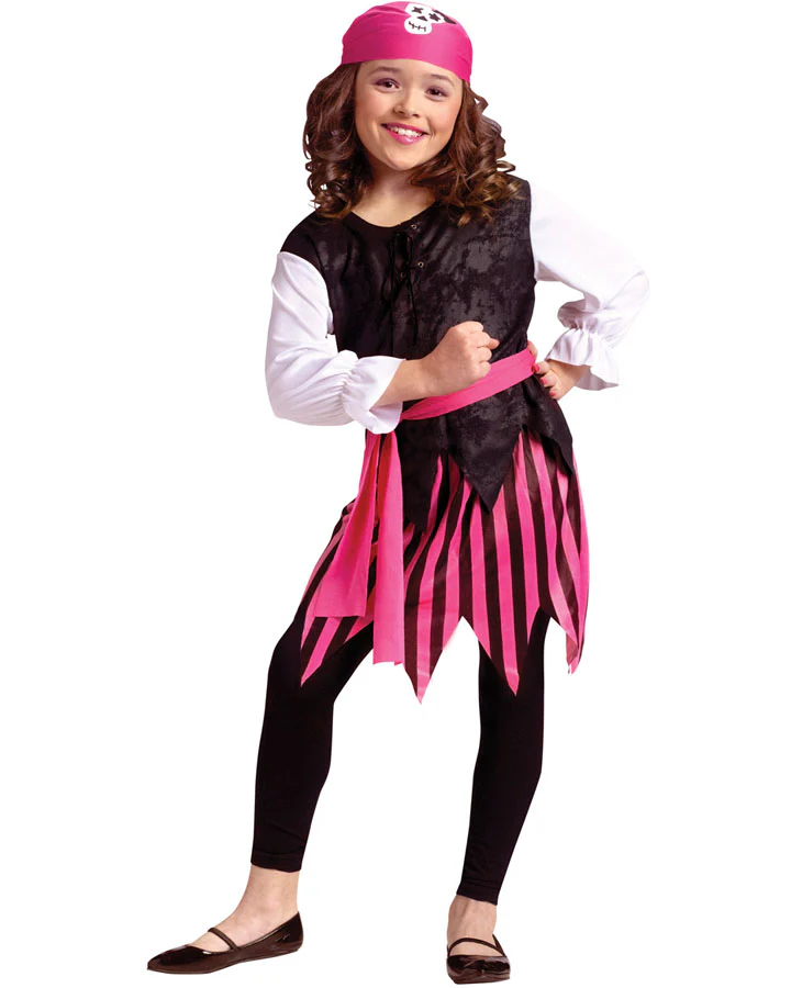 Black and Pink Caribbean Pirate Girls Book Week Costume