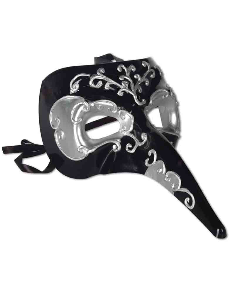 Black and Silver Long Nose Mask