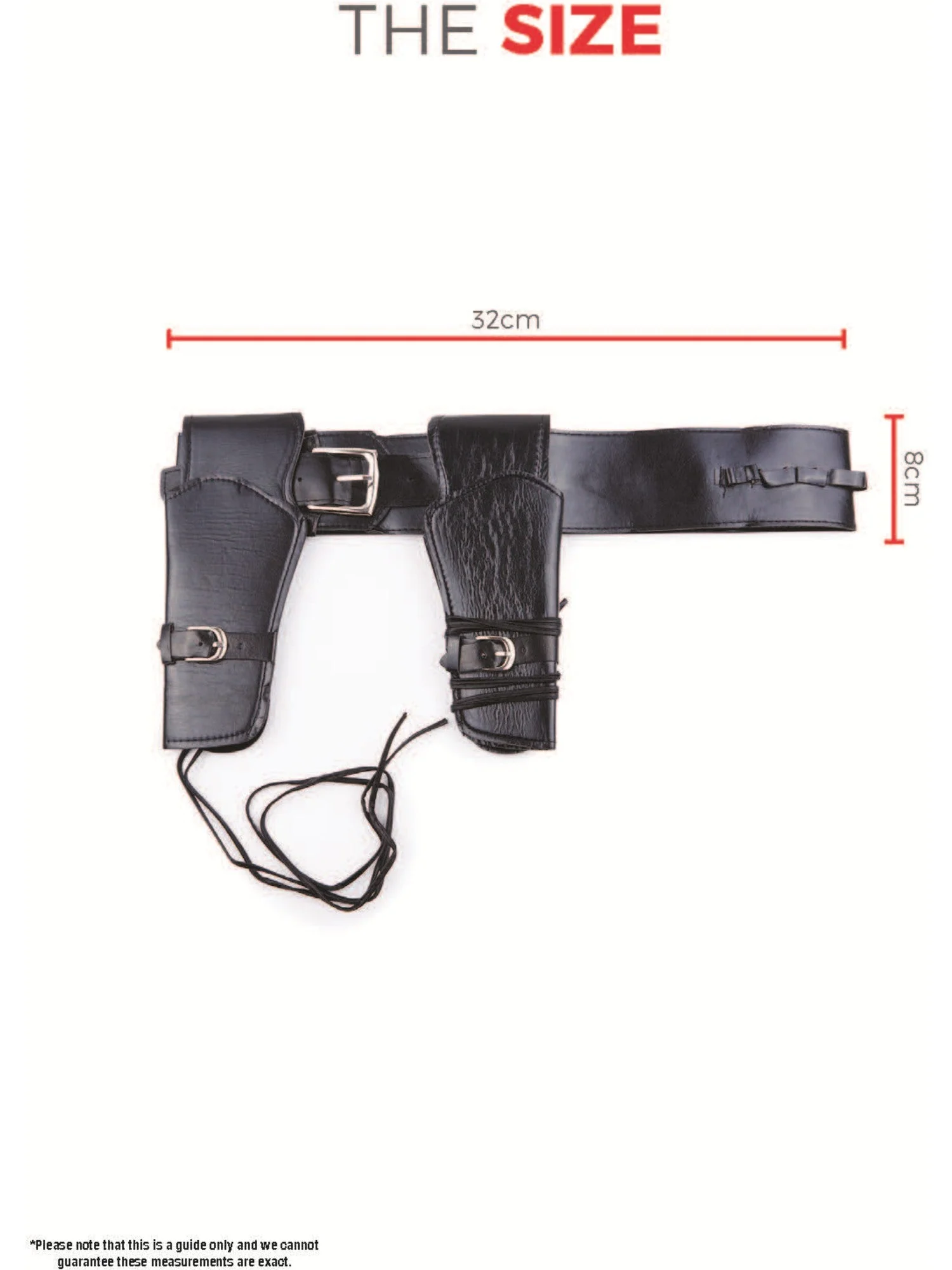 Black Authentic Western Belt and 2 Holsters - Image 3
