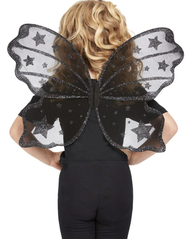 Black Dark Botanicals Butterfly Wings