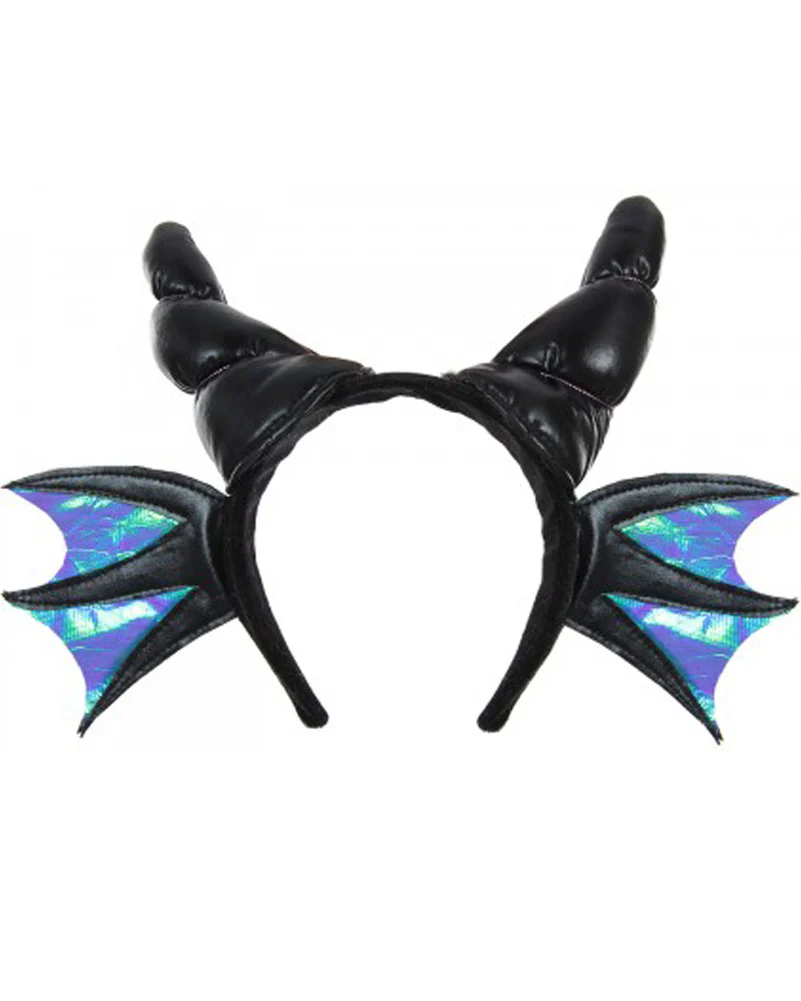 Black Dragon Deluxe Horns Plush Deluxe Headband - Image 3