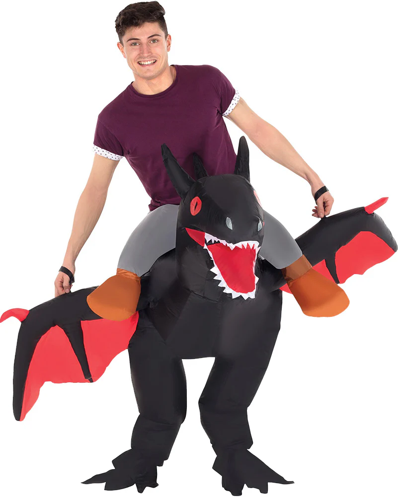 Black Dragon Ride On Inflatable Adult Book Week Costume