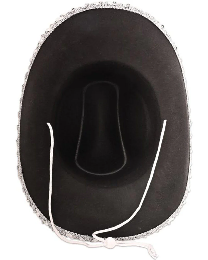 Black Felt Cowgirl with Gemstones Hat - Image 3