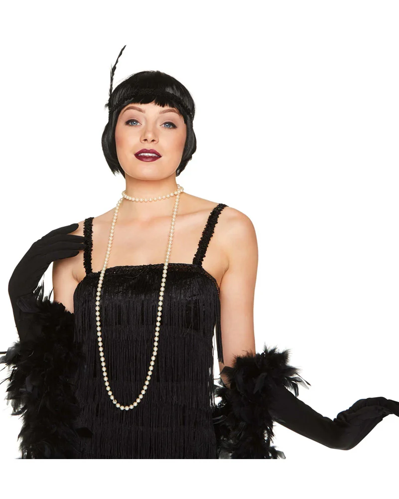 20s Black Flapper Dress Womens Costume - Image 4