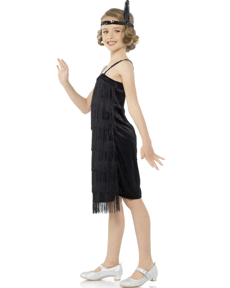 20s Black Flapper Girls Costume - Image 2
