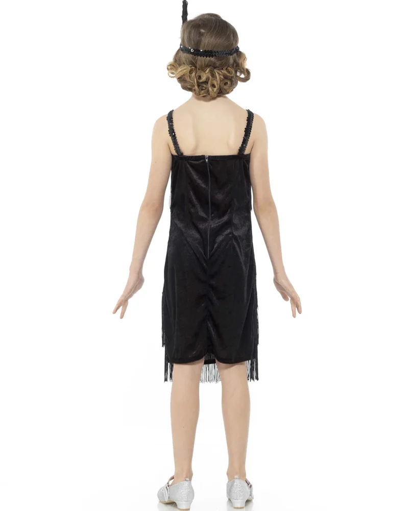 20s Black Flapper Girls Costume - Image 3