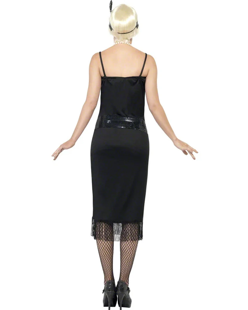 20s Black Flapper Womens Plus Size Costume - Image 3