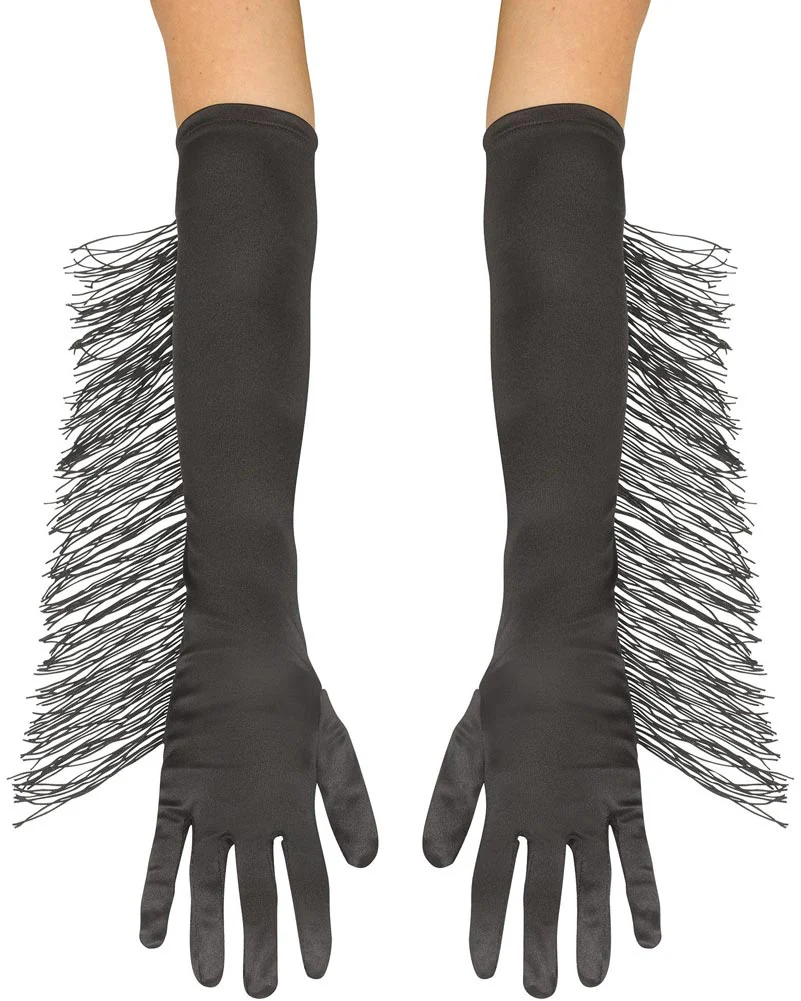 Black Fringe Gloves