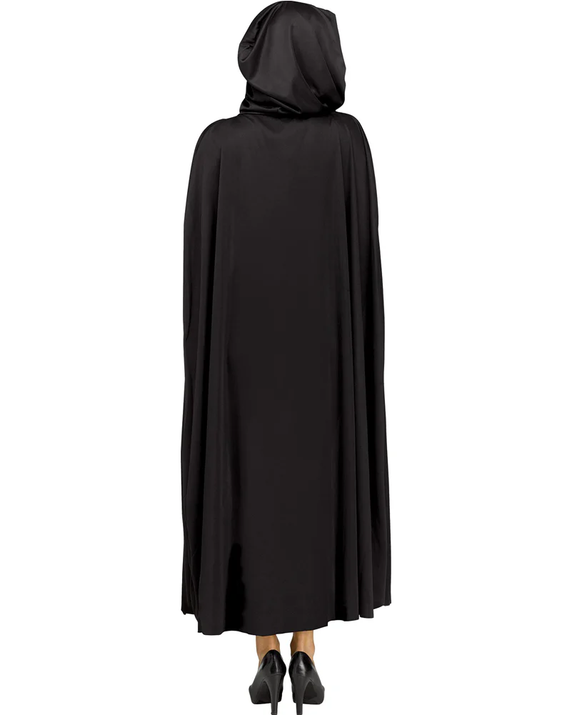 Black Hooded Adult Cape - Image 2