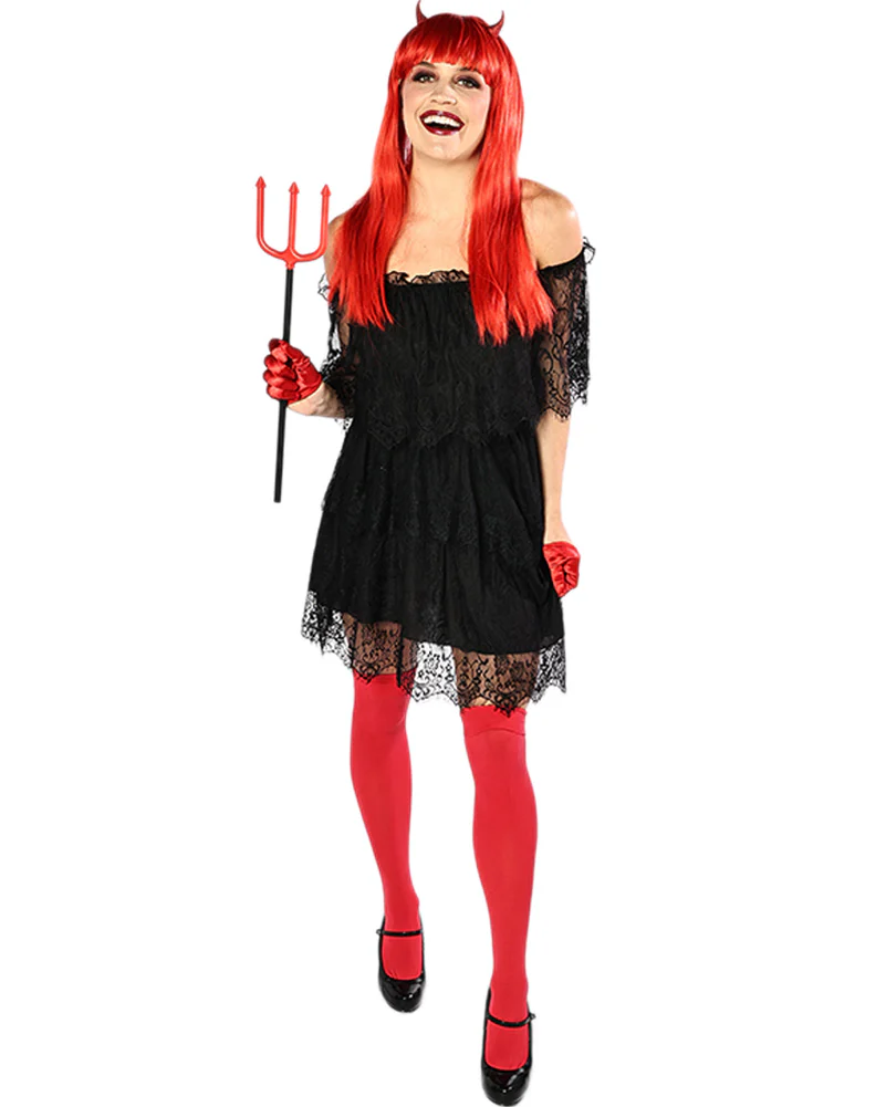 Black Lace Halloween Plus Size Womens Dress - Image 3