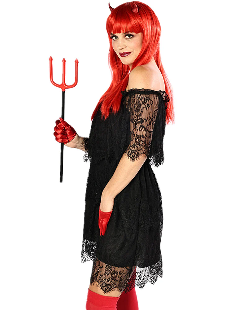 Black Lace Halloween Womens Dress - Image 7