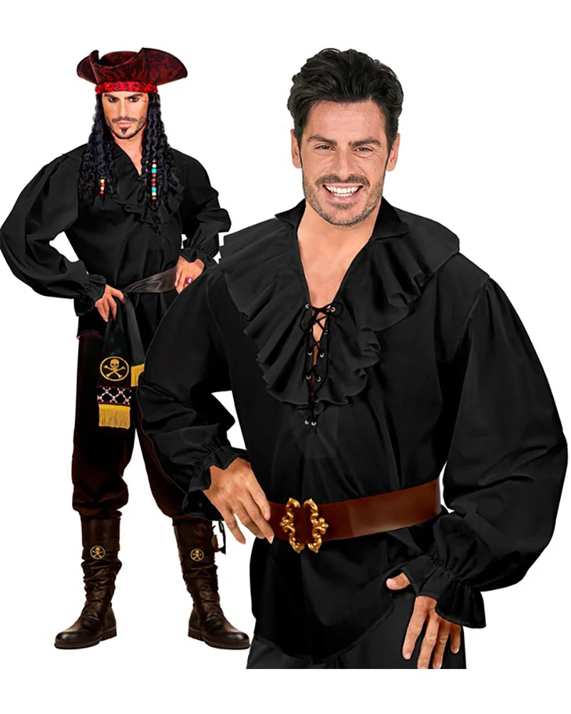 Black Pirate Mens Shirt - Image 4