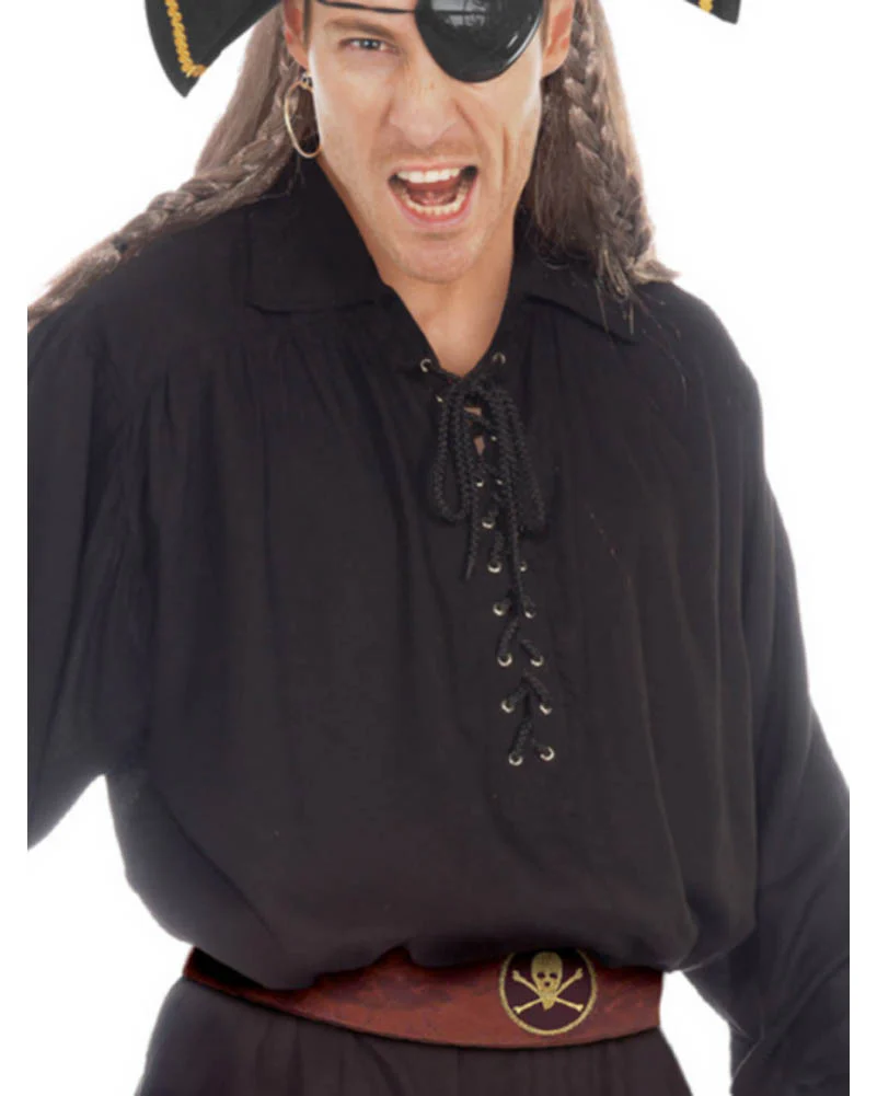 Black Pirate Mens Shirt - Image 3