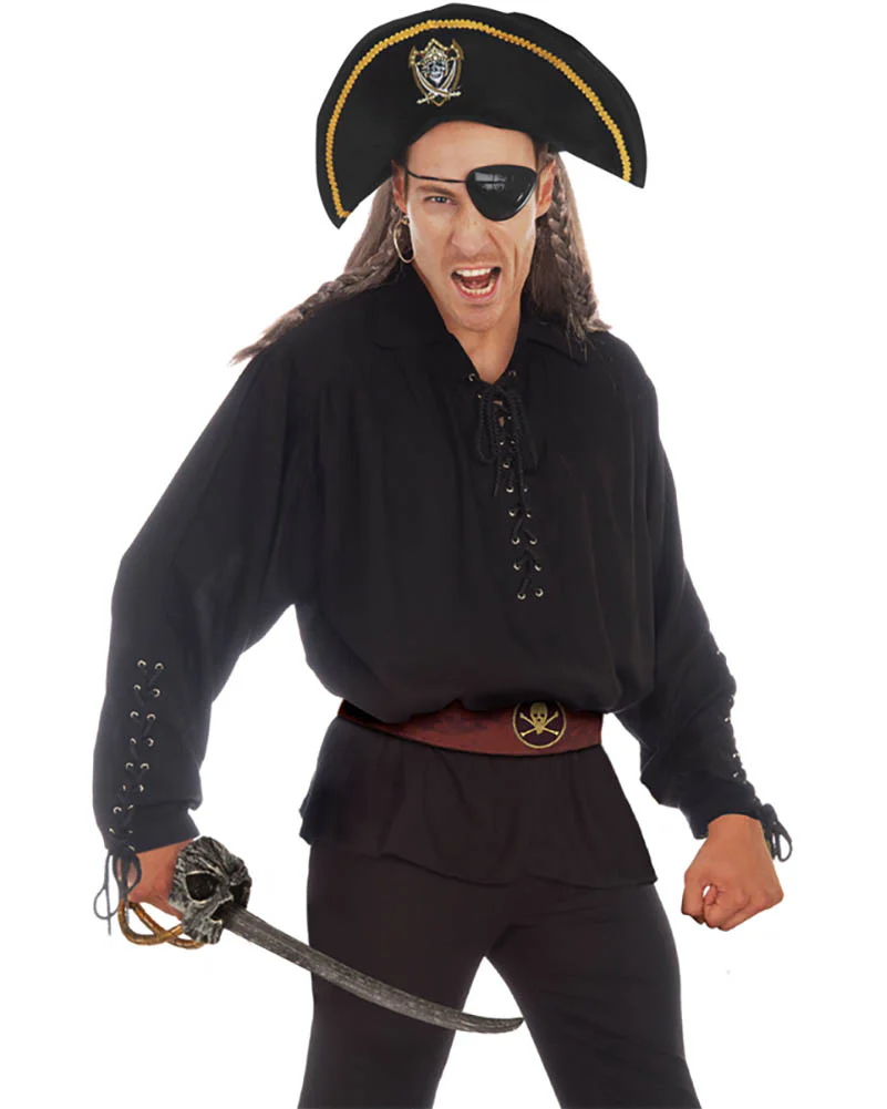 Black Pirate Plus Size Mens Shirt