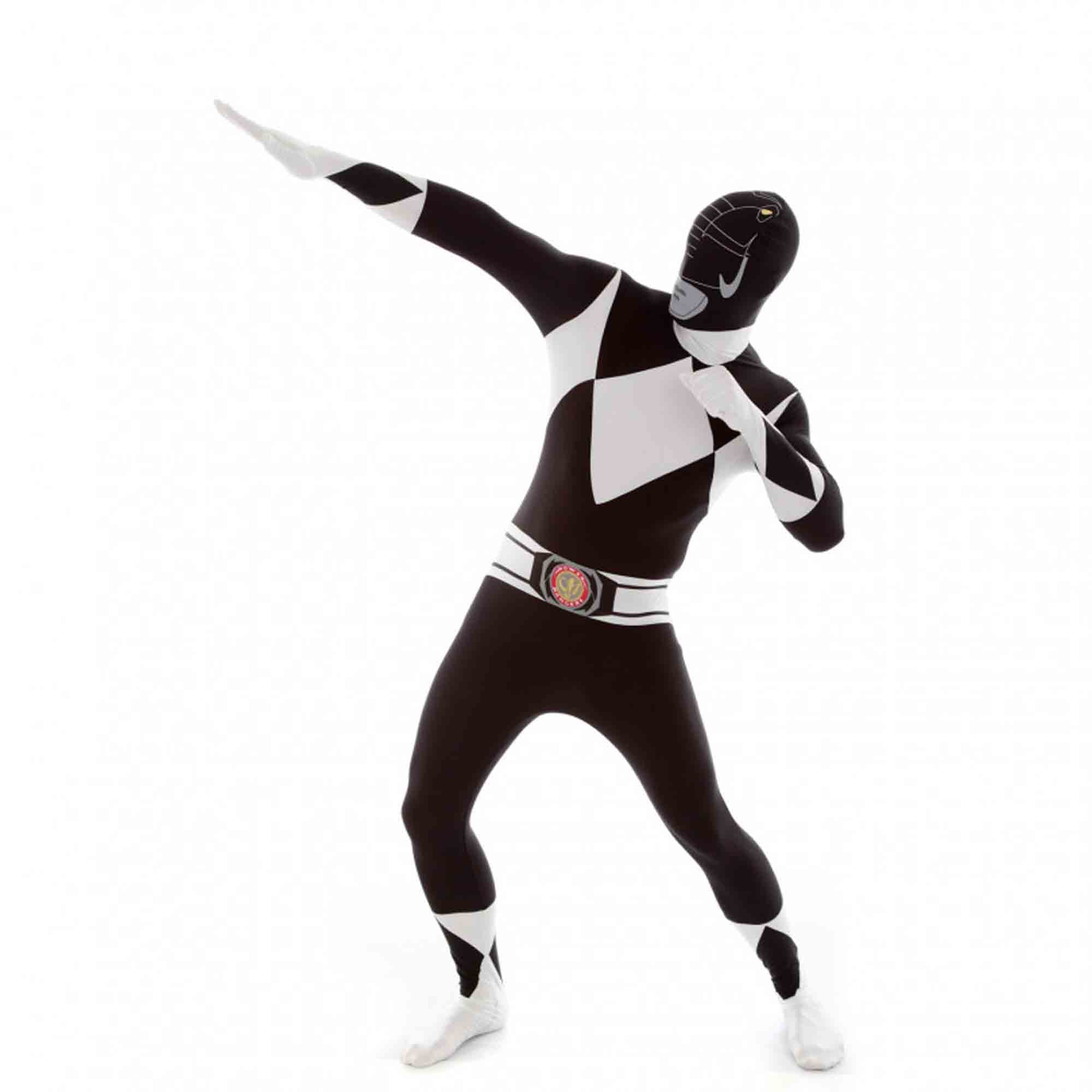 Black Power Rangers Morphsuit Adult Costume XX-Large