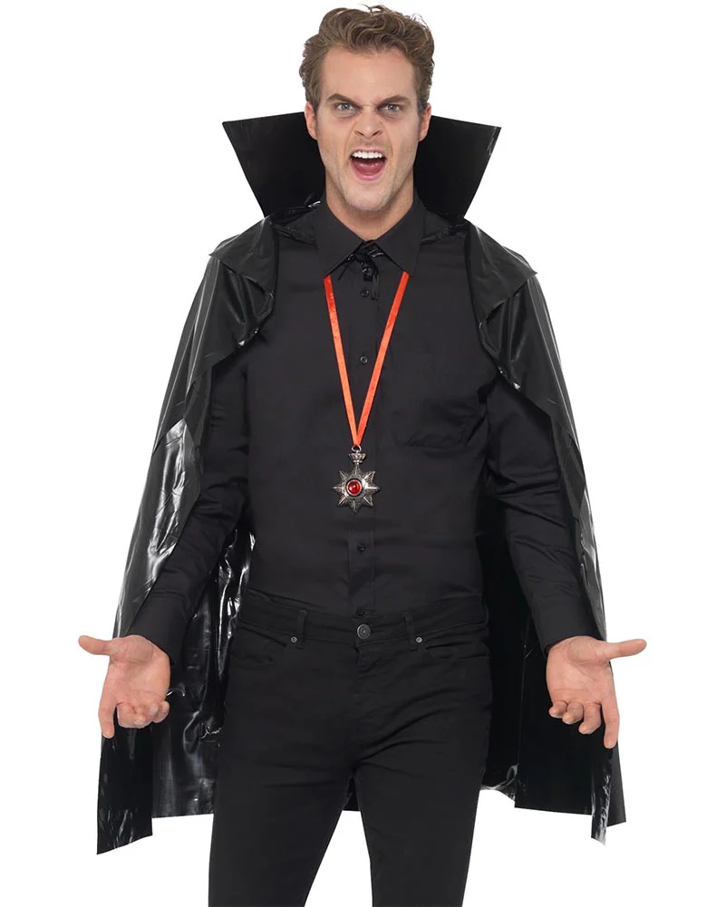 Black PVC Vampire Cape