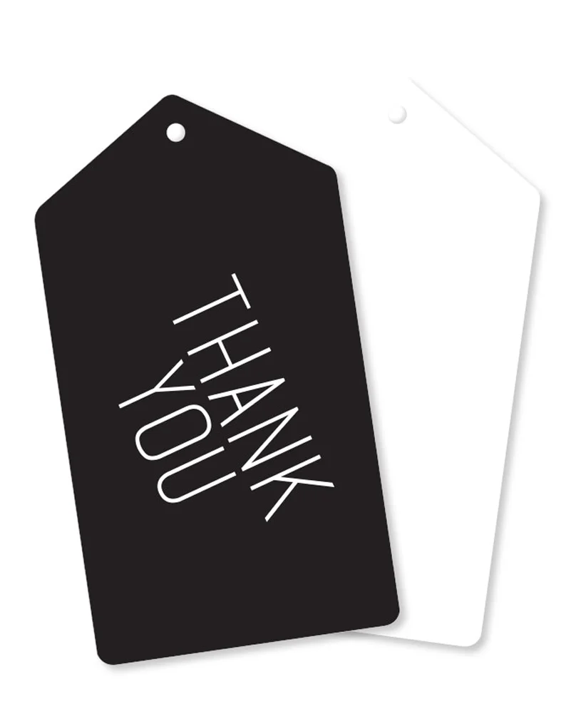 Black Thank You Tags Pack of 10 - Image 2