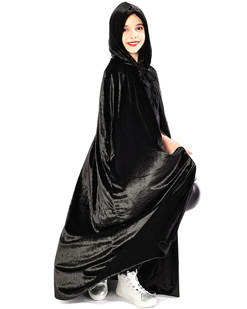 Black Velvet Deluxe Kids Cape - Image 2