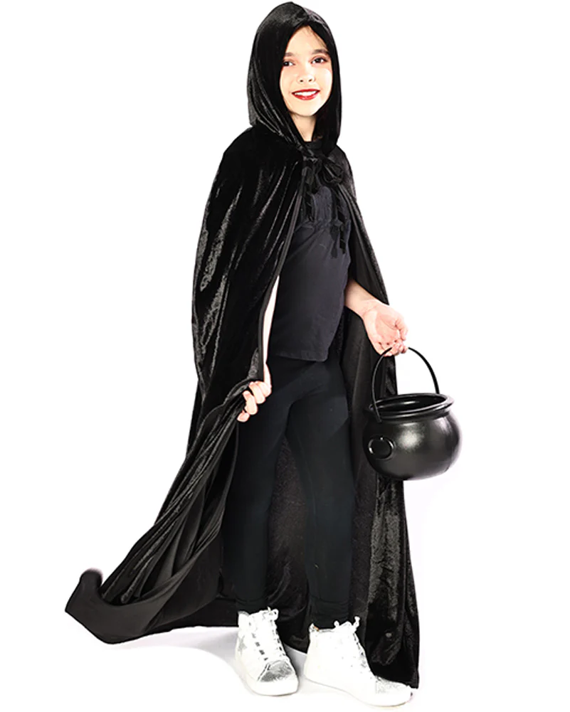 Black Velvet Deluxe Kids Cape - Image 3