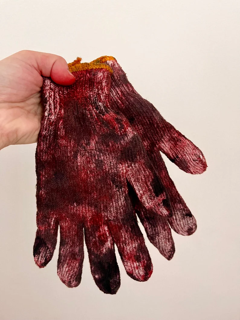 Bloody Dirty Work Gloves Prop - Image 3