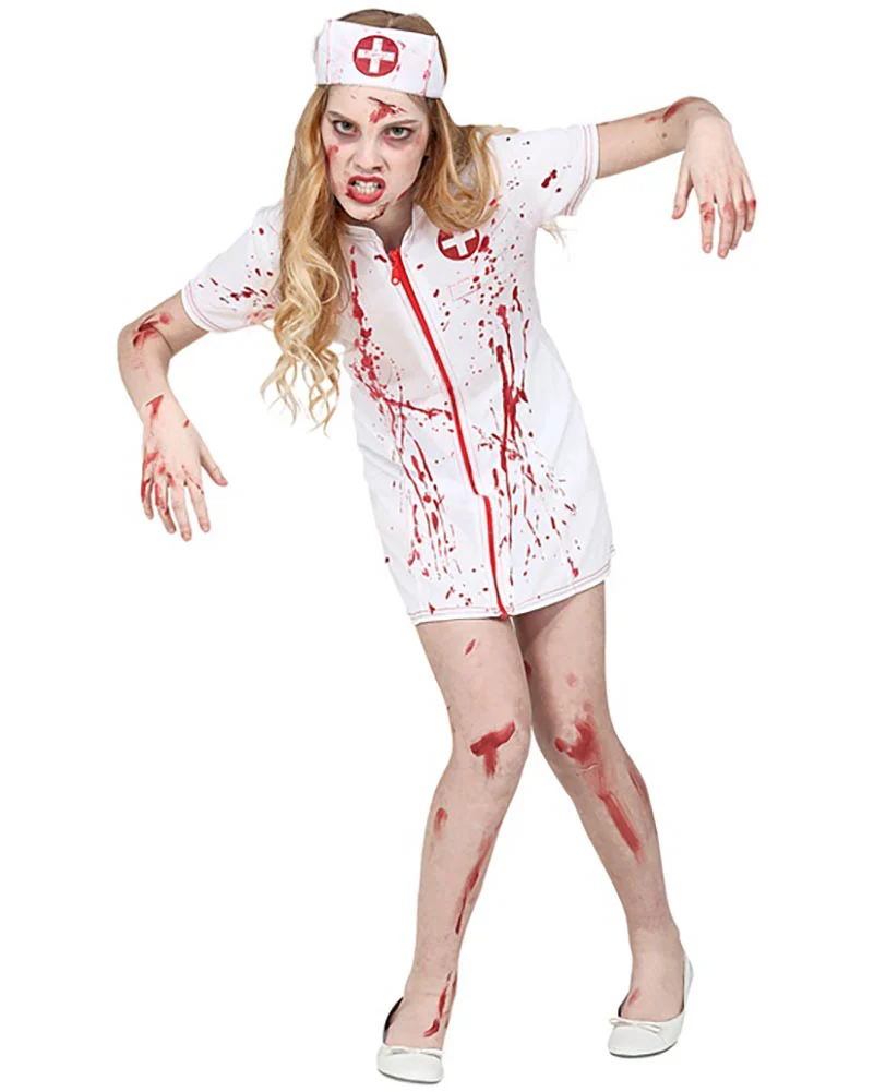 Bloody Zombie Nurse Girls Costume - Image 3