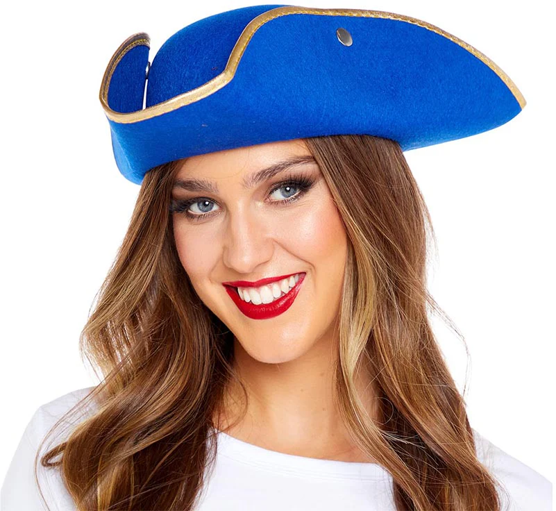 Blue and Gold Pirate Hat