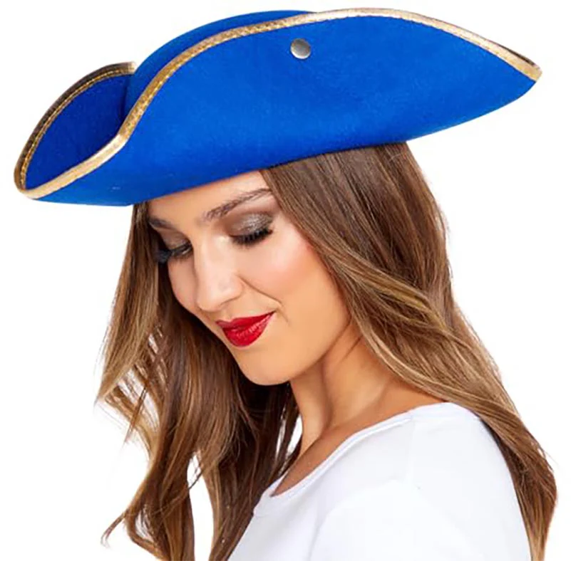 Blue and Gold Pirate Hat - Image 2